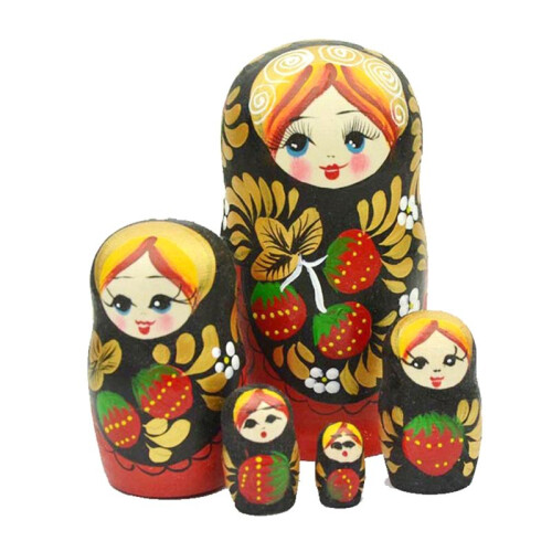 5PCS Matryoshka Dolls Nesting Dolls Handmade Cute Wood Russian Nesting Doll DIY Northeast Flowers Cute Nesting Dolls 1