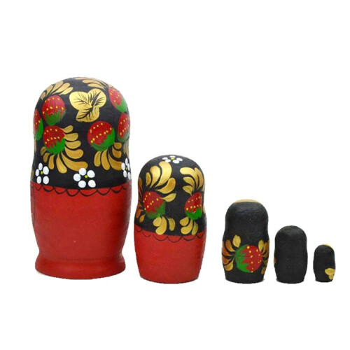 5PCS Matryoshka Dolls Nesting Dolls Handmade Cute Wood Russian Nesting Doll DIY Northeast Flowers Cute Nesting Dolls 2