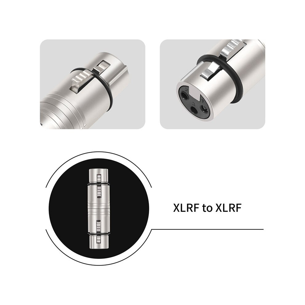 2X Xlr Female To Female Adapter Xlr 3 Pin To 3 Pin Microphone Adapter Audio Microphone Adapter Connector 6032225293220