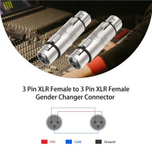 2X XLR Vrouwelijk Naar Vrouwelijk Adapter XLR 3-Pins Naar 3-Pins Microfoonlijnadapter Audiomicrofoonadapterconnector voor Microfoonmixer