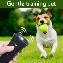 2X Ultraschall-Bellstopper, Tragbarer Bellstopper, Hand-Hundeabwehr mit LED-Licht, Batteriebetrieben