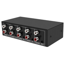 10X RCA AUX Audio Switcher 4 in 1 Out Stereo Audio Selector 4X1 3.5mm Aux L/R RCA Audio  Box Analog, B