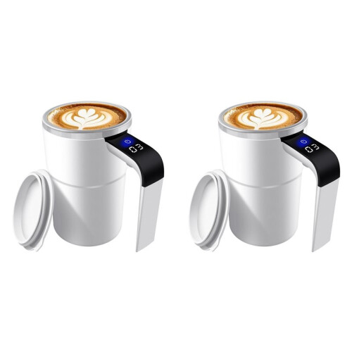 2X Automatic Self Stirring Coffee Mug, Electric Mixing Cup with Magnetic Stirrer,Rechargeable Mixer Cup with Temperature