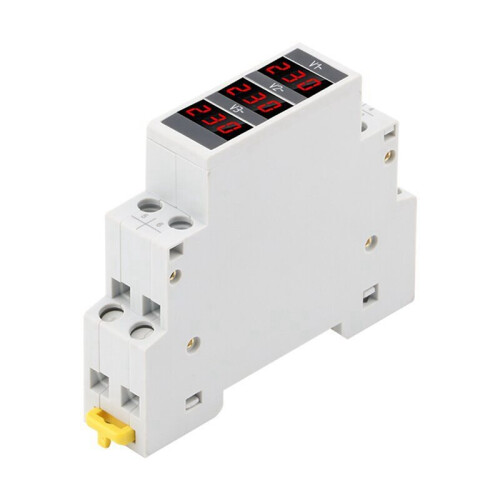 5X Modular LED Digital Three-Phase Voltmeter for Din Rail Voltage Meter AC80-500V 1