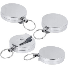 4 STÜCKE Einziehbare Angeln Schnur Cutter SchlüSsel AnhäNger Karabiner Rollen SchlüSsel AnhäNger Ketten mit 60Cm Kordel und 2,5Cm Spalt