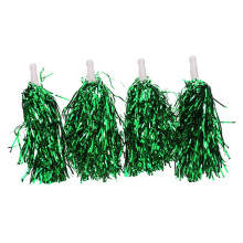 96 Stuks Cheerleading Pom Poms Metallic Folie Cheer Pom Poms met Plastic Handvat voor Volwassenen Kinderen Cheerleaders Party Groen