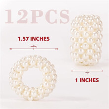 Napkin 96-Piece Set, White Pearl Wedding Napkin Buckle Table Decoration