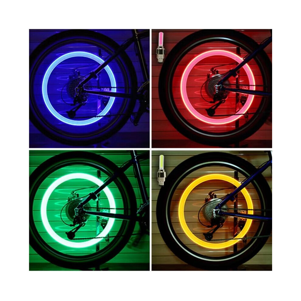 48Pcs Neon Bike Spoke S Bicycle Led Tire Valve Cap Flash Wheel Spoke Bicycle Accessories Light 4712023221428
