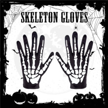 4 Par Halloween Skeletthandskar med Skeleton Arm Sleeve Full Finger Lång Arm Skeletthandskar för Barn och Vuxna