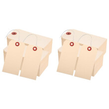 800 Pcs Wire Tags Blank Shipping Tags with Wire Manila Tags Label Hanging Tags with Reinforced Hole and Metal Wire