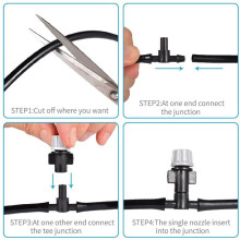 3X DIY Garden Patio Misting  Flow Drip Irrigation Misting Cooling System with Mist Nozzle Sprinkler for Plant Flower