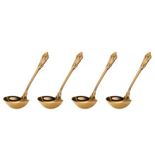 4X 304 Stainless Steel Soup Ladle Cooking Tool Kitchen Accessories Gold Scoop Tablewares Gold Plated Soup Serving Spoon