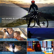 2X Phares de Vélo Puissants de 7000 Lumens à L'Avant et à L'Arrière, Phare de Vélo étanche Rechargeable USB Super Lumineux à 5 LED