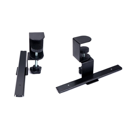 2X Adjustable Keyboard Tray Under Desk Slide Undermount Keyboard Holder Clamp- Rail Height Adjustable 1