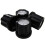 0Degree Bass Guitar Amp Knobs Buttons D-Type Shaft Potentiometer Pots Knobs, Black Cap Silver Top, Pack of 48 5