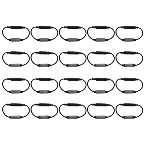 20X Low-Profile Inline Controller  3 Variateurs de Clé pour Bande LED Noire