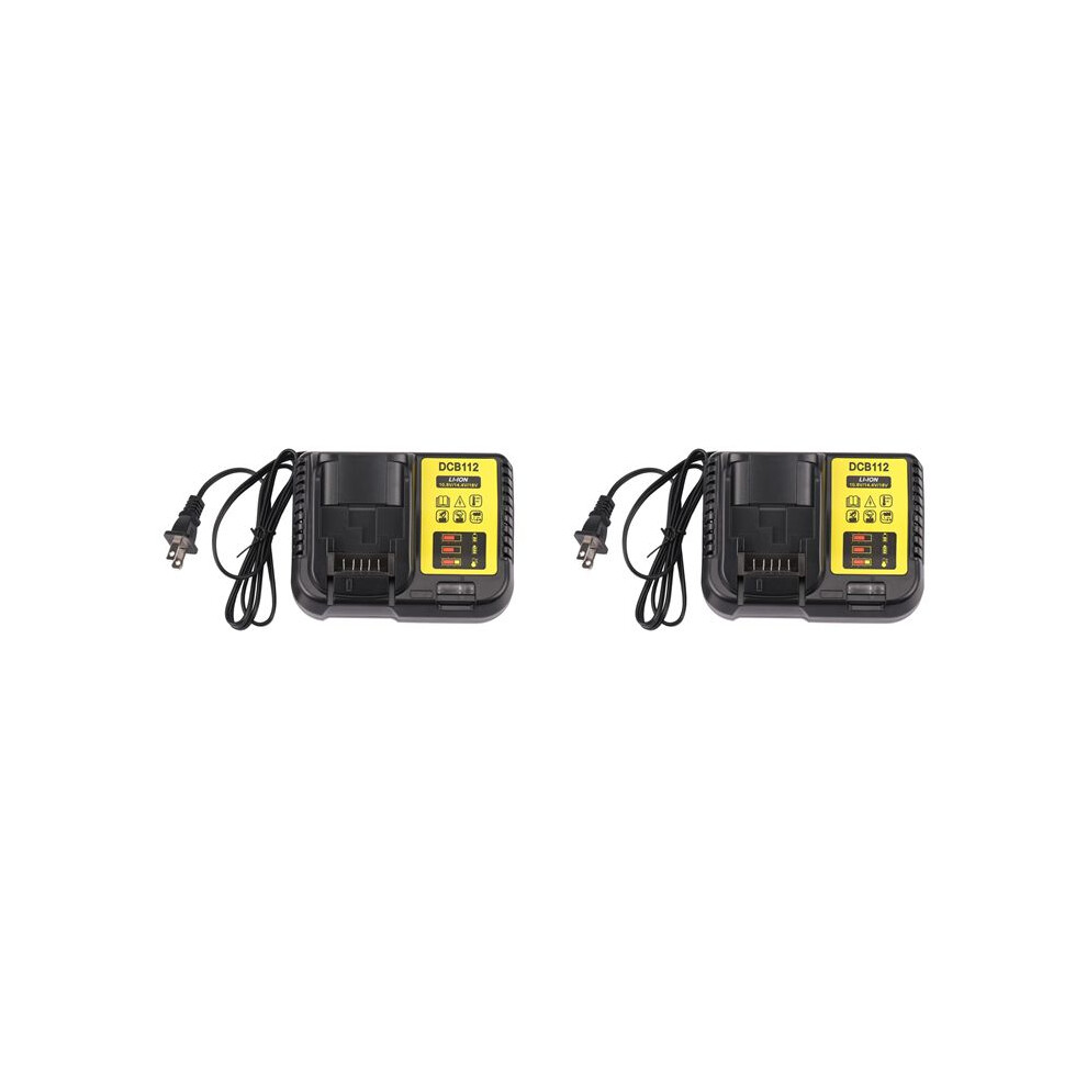 2X Dcb112 Li-Ion Battery Charger For 10.8V 12V 14.4V 18V Dcb101 Dcb200 Dcb140 Dcb105 Dcb200 Us Plug Black 6033169661014