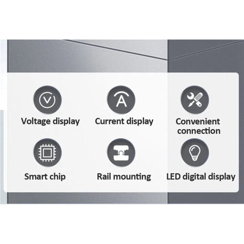 3X Dual Display Combination Rail Type Single Phase Digital Meter Digital Din Rail Power Meter AC Voltmeter Ammeter