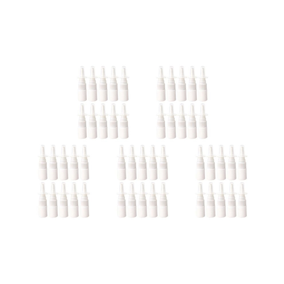 50Pcs 10Ml Spray Bottle Refillable Plastic Mist Nose Nasal Sprayer