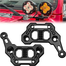 4x Dual Light Bar Mount Bracket for JL Gladiator JT 2018-2025 Ditch Light Cowl Light A-Pillar Brackets