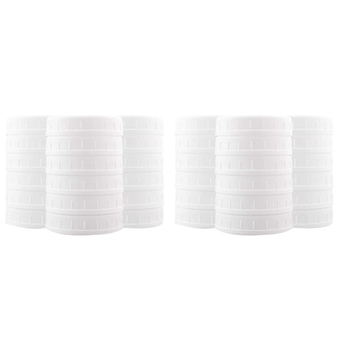 36 Pack Plastic Regular Mouth Mason Jar Lids for , Kerr and More - Food Grade White Plastic Storage Caps