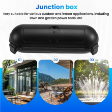 2X Extension Cable Plug Connection Protective Cover, Waterproof Indoor Outdoor,String Christmas Lights Cover Black