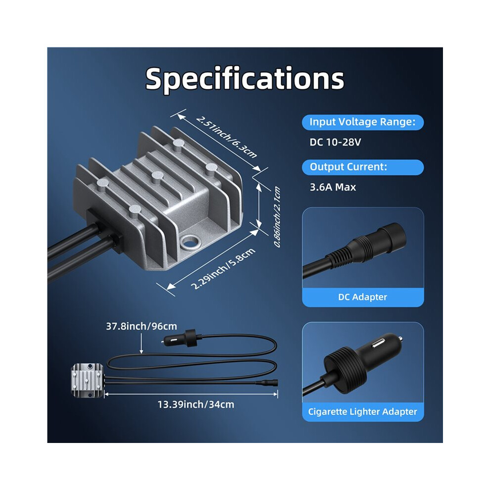 5X For Starlink Cable Car Adapter With Step Converter 12V Power Cable With Cigarette Plug 10-28V To 30V 3.5A 4711734967632