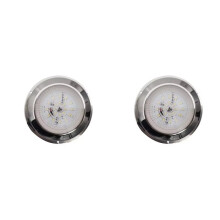 2X Luz de Teto LED de Aço Inoxidável de 3 Polegadas, Luz Circular com Botão, Acessórios Marinhos para Iates