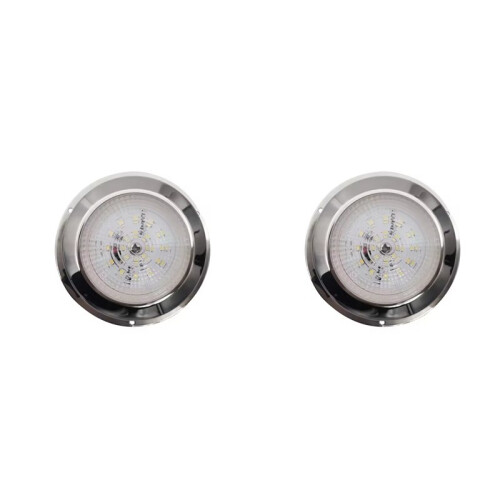 2X Luz de Teto LED de Aço Inoxidável de 3 Polegadas, Luz Circular com Botão, Acessórios Marinhos para Iates