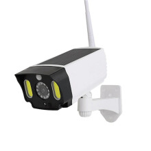 2X Solar Motion Sensor Light,Dummy Camera Waterproof Fake Camera Outdoor Indoor Street Spotlight Lamp,COB