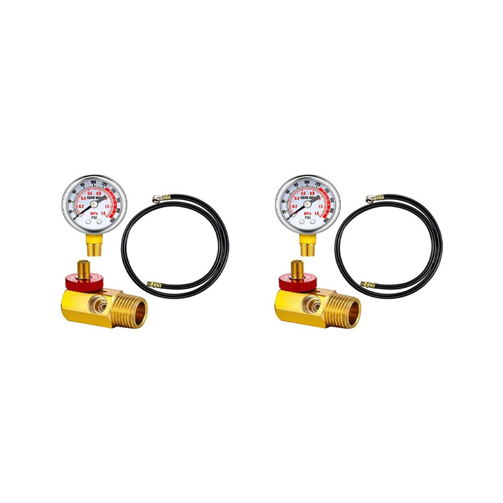 2X Air Tank Repair Kit Safety Valve, 0-200 Psi Pressure Gauge And 4 Feet Air Tank Hose Assembly Kit 6032476546229