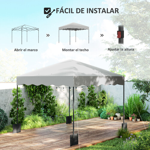 Outsunny Carpa Plegable Blanco 297 x 297 x 287 cm 1