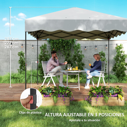 Outsunny Carpa Plegable Blanco 297 x 297 x 287 cm 2
