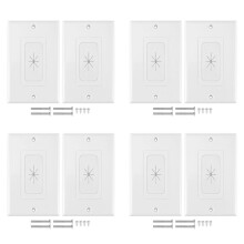 8 Pack Flexible Rubber Wall Grommet Insert with Decorator Wall Plate, 1-Gang Pass Through Plate for Low-Voltage Cables