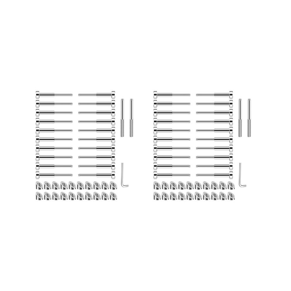 Invisible Cable Railing Kits, T316 Stainless Steel 40Pack Terminal And 40Pack Beveled Angle Washers For Cable Railing 6031386961061