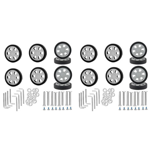 Substituição de Rodas de Mala de 16 Unidades, 2,36 Polegadas/60 mm de Espessura, 0,47 Polegadas/12 mm de Borracha Resistente, Rodízio Silencioso,