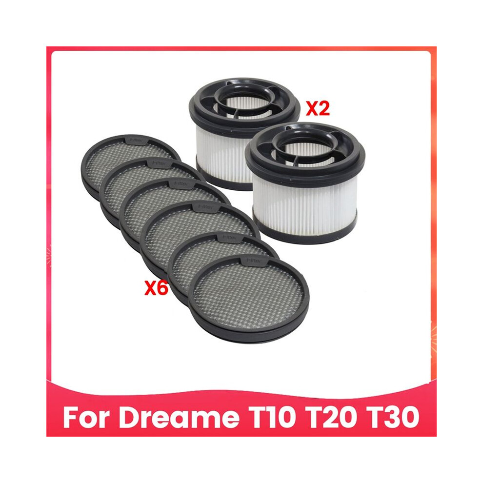 8Pcs Front Filter And Rear Filter Cotton Kit For T10 T20 T30 Handheld Vacuum Cleaner Replacement Accessories 6032898145376