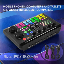 Live External Sound Card,  5.0 Voice Changer, 16 Types of Sound Effects, 6 Modes Mixer for Phones, PC, Tablets