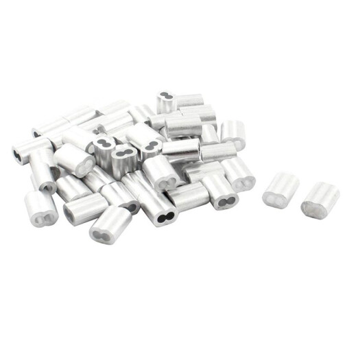 300Pcs Aluminum Crimping Loop Sleeve for 3mm Diameter Wire Rope and Cable 1