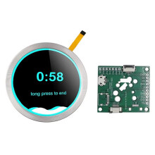 Home ESP32 S3 Entwicklungsboard WiFi 2,1 Zoll 480x480 Runder Druckknopf IPS LCD TFT Displaymodul, Silber