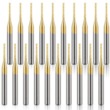 20 Pcs 1/8 Inch 1mm End Mill Bits Titanium Coat Carbide Engraving Milling Cutter CNC Router Bits for PCB Machine