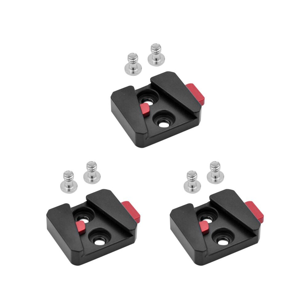 3Pcs 1/4 Universal V Mount Battery Quick Release Plate Adapter Single Base For All Ptz And Camera Black 6033169642907