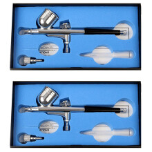 2X 0.3mm Double Action Airbrush Kit Air Brushes for Painting Electric Airbrush Set for Painting Models, Auto
