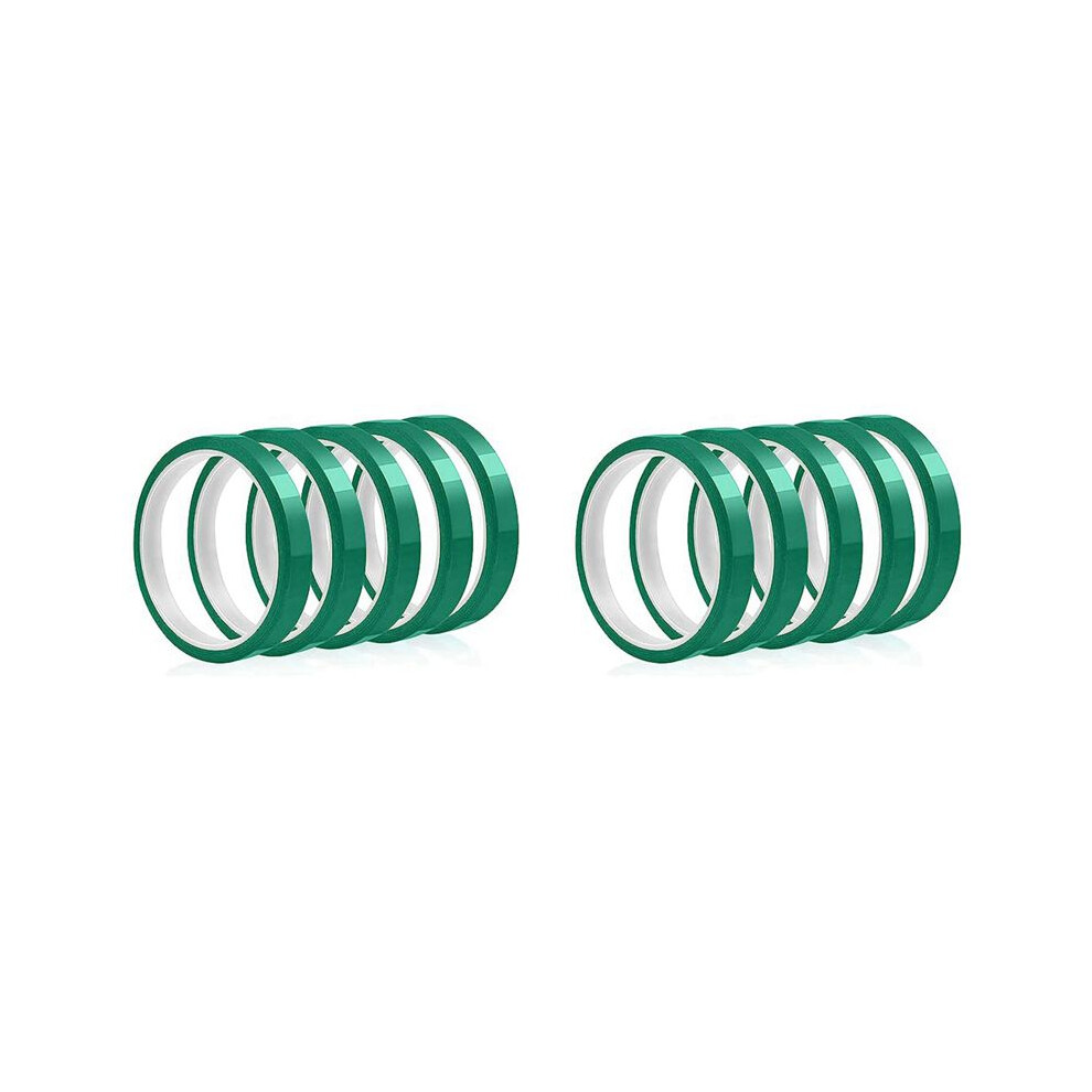 High Temperature Tape Heat Resistant Tape Heat Transfer Tape For Sublimation No Residue 10Mm X 33M 108Ft (Green-10 Roll) 6033337566288