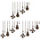 12Pcs Ceiling Fan Pull Chain Set,Bulb and Fan Pattern Pull Chain Extension Fan Pull Chain Pendant 12 Inch (Red Bronze) 1