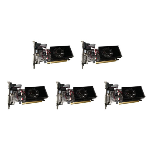 5X Placa de VíDeo GT210 1GB DDR2 64 Bits PCIE 2.0 GPU CompatíVel com  DVI VGA para Desktop