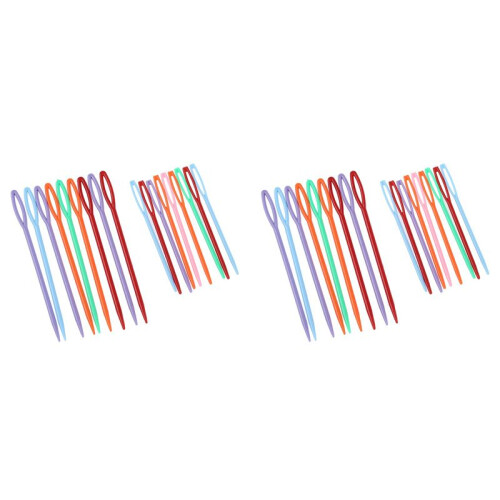 36 Pcs Plastic Hand Sewing Yarn Darning  Needles  9.3cm; 7cm Each 18Pcs