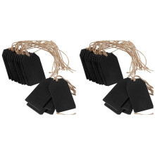 40 StüCk Chalkboard Tags HäNgende HöLzerne Chalkboard Schilder, HäNgende Chalkboard Labels, Message Tags, Schwarz