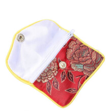 60x Small Jewelry Box Jewelry Red Jewelry Bag Embroidered Silk Cloth Bag Coin Purse