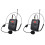 2X Wireless Microphone Set with -Wear + Lavalier Lapel Mics Transmitter Receiver UHF Frequency for Speech Teaching 1